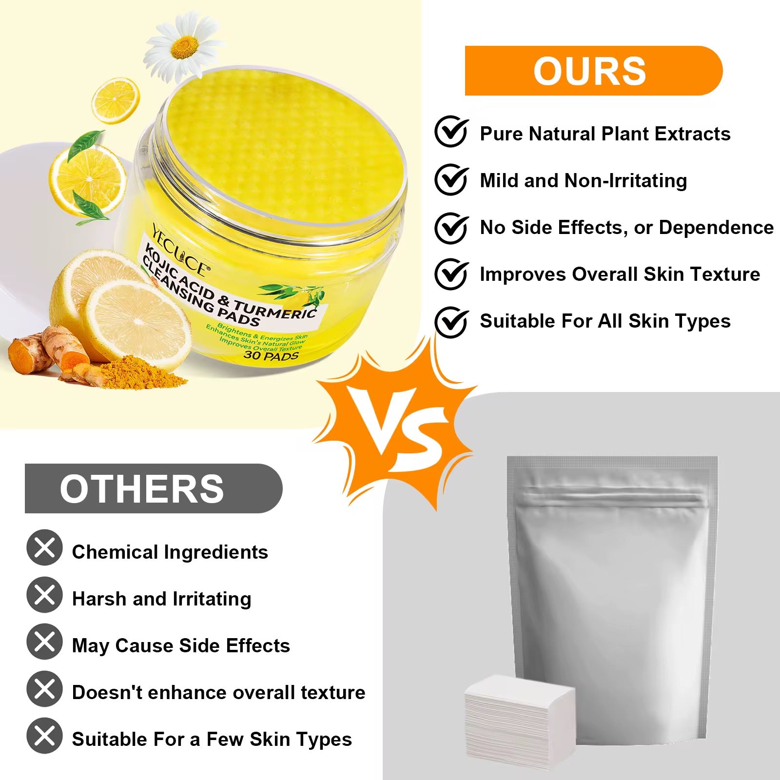 KOJIC ACID & TURMERIC CLEANSING PADS