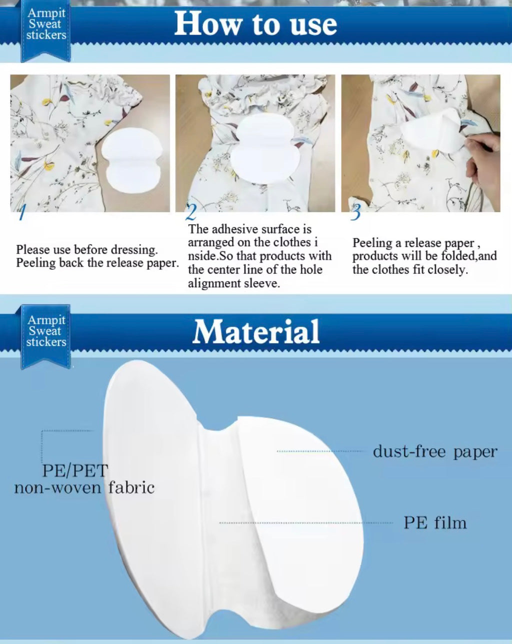 UNDERARM SWEAT ABSORBENT PADS