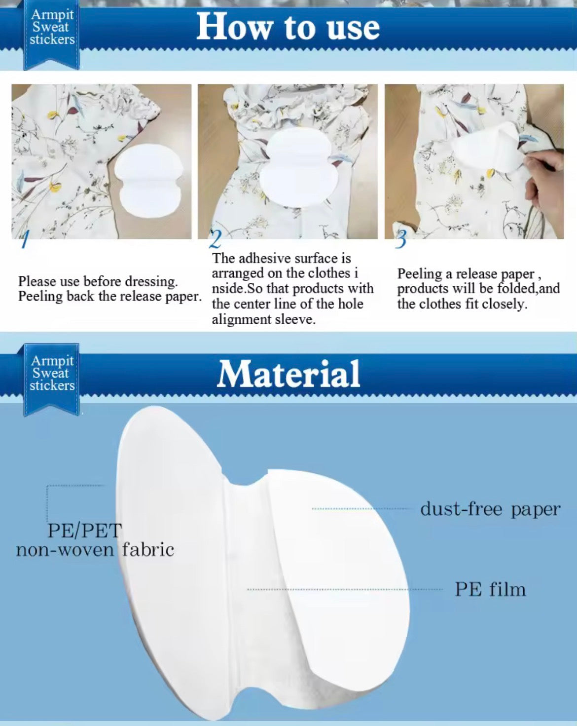 UNDERARM SWEAT ABSORBENT PADS