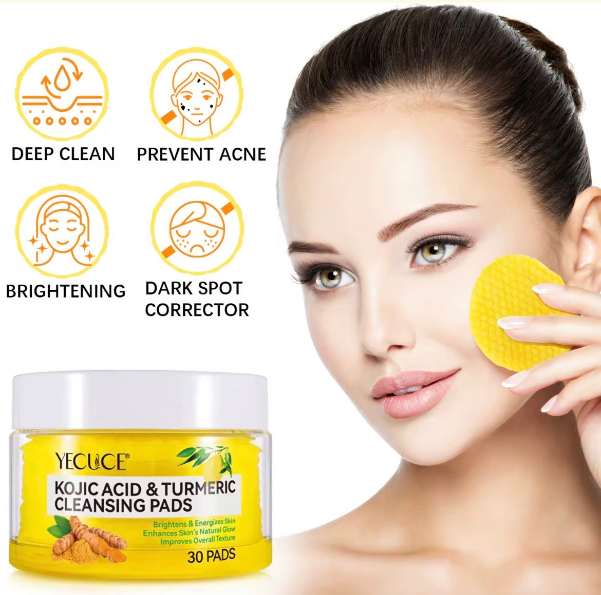 KOJIC ACID & TURMERIC CLEANSING PADS