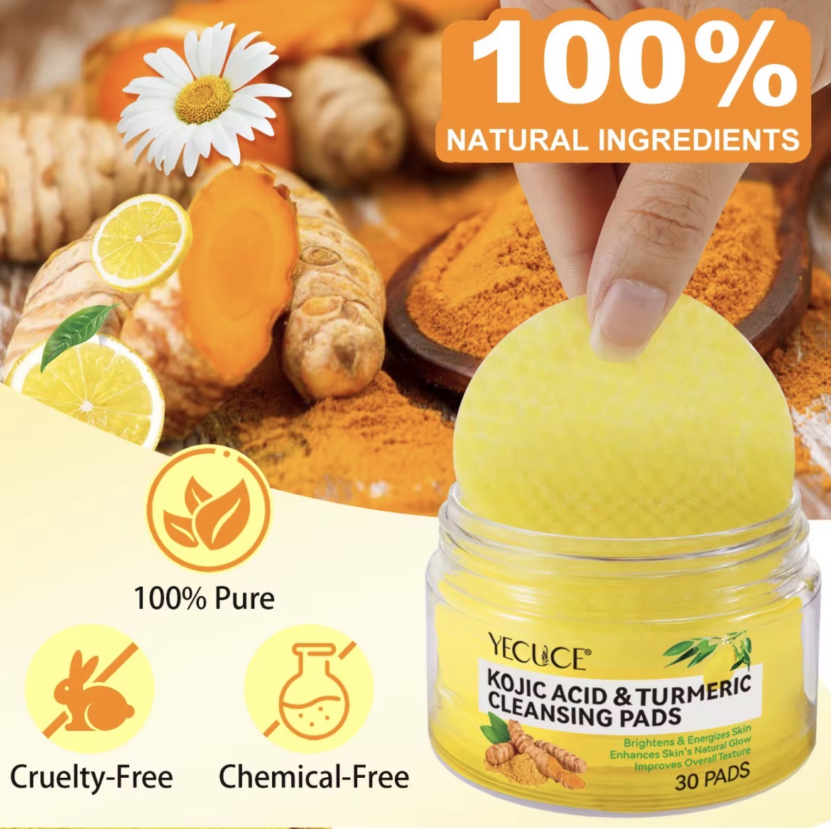 KOJIC ACID & TURMERIC CLEANSING PADS