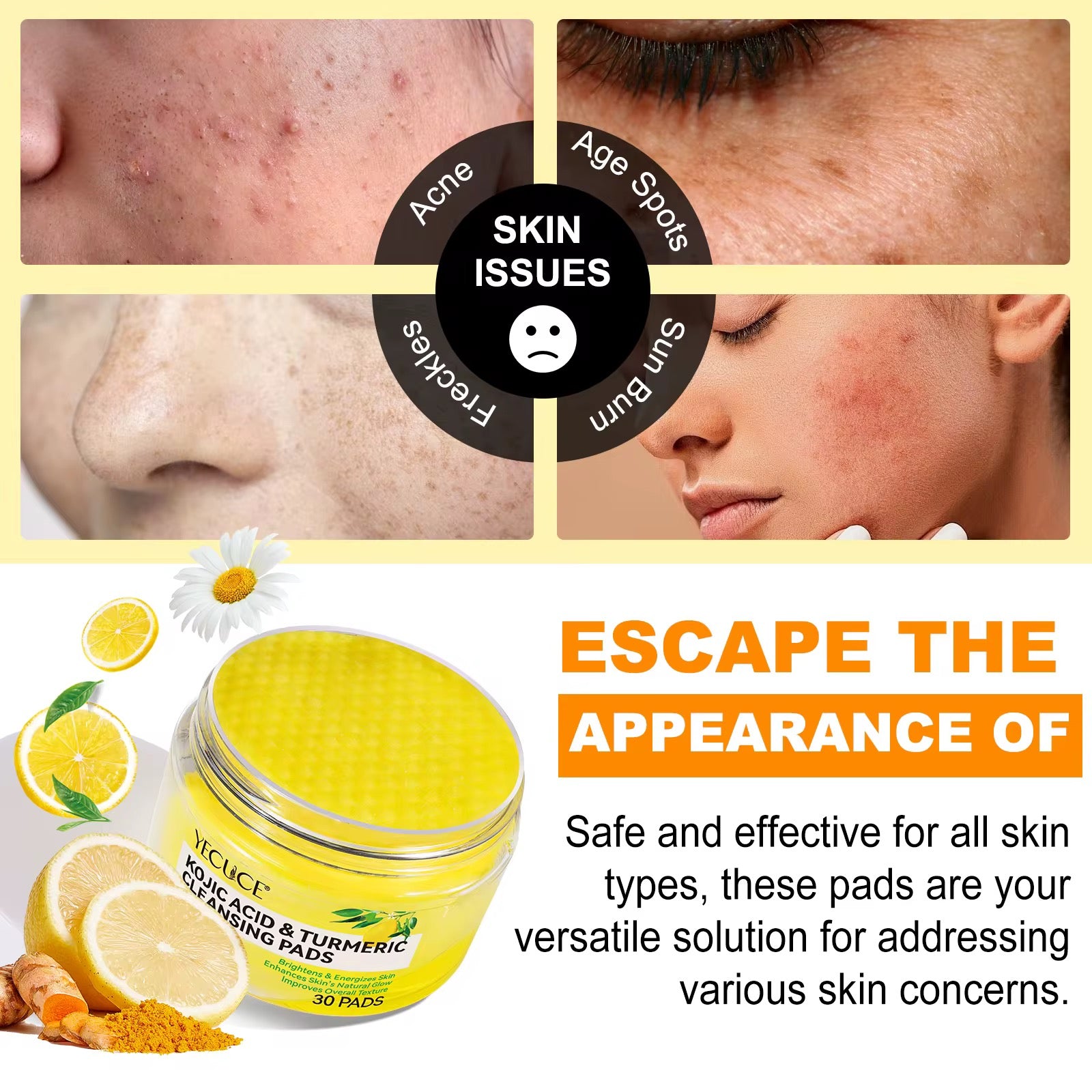 KOJIC ACID & TURMERIC CLEANSING PADS